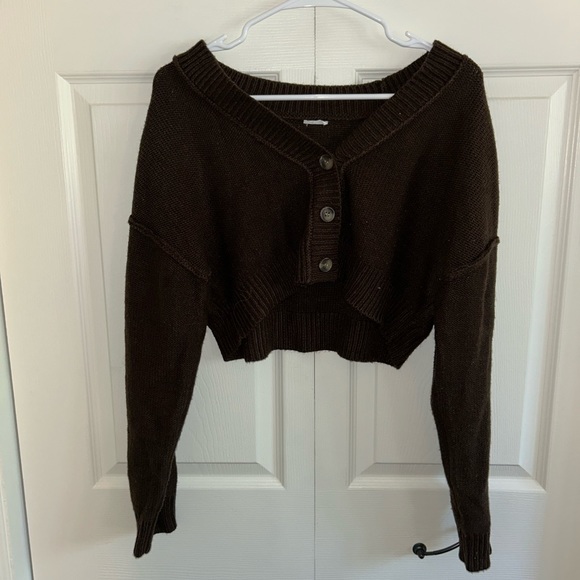 Garage Cropped Button Up Sweater - Picture 2 of 3